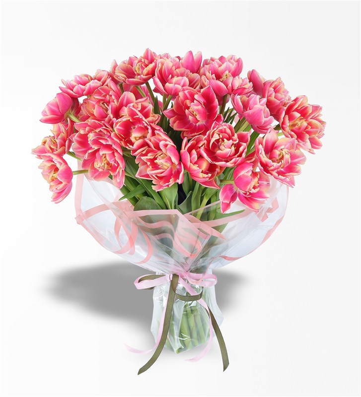 30 Adet Pembe Lale Buketi
